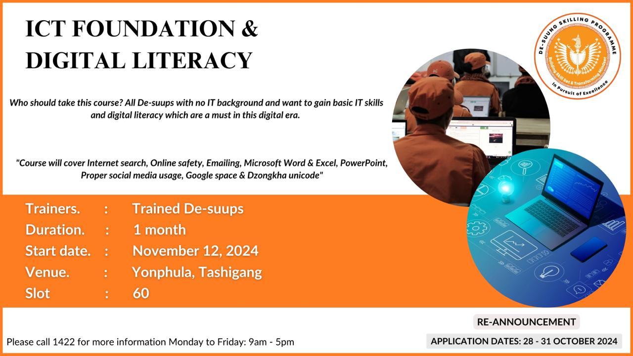 Re-announcement-ICT Foundation & Digital Literacy